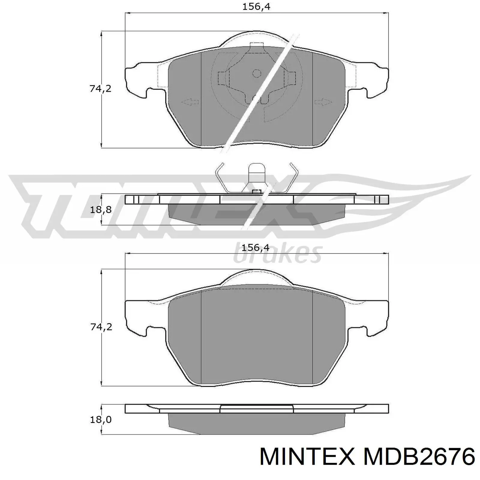 MDB2676 Mintex колодки гальмівні передні, дискові