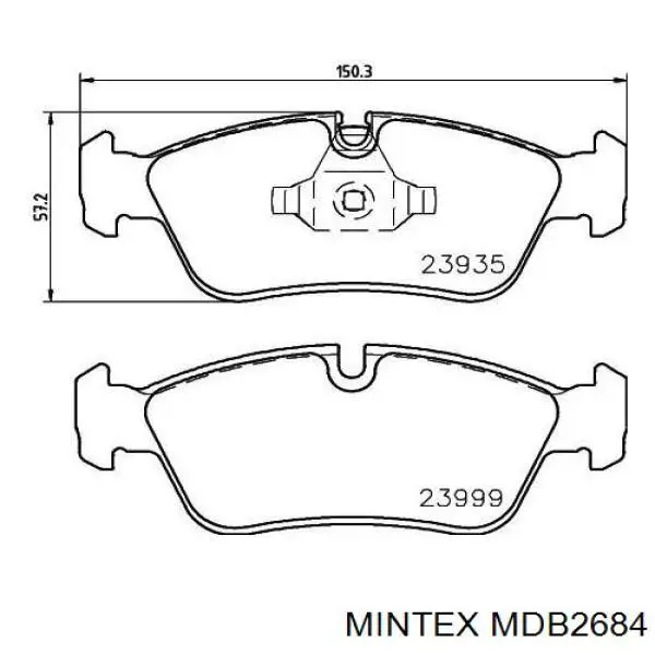 MDB2684 Mintex Передні гальмівні колодки