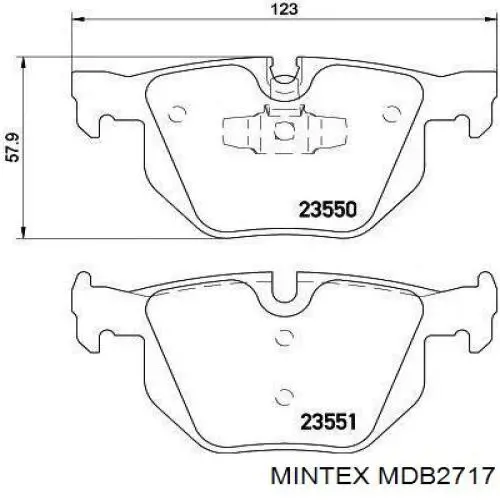 MDB2717 Mintex колодки гальмові задні, дискові