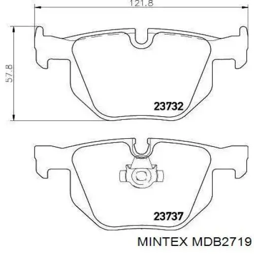 Купити MDB2719 Mintex Задні колодки
