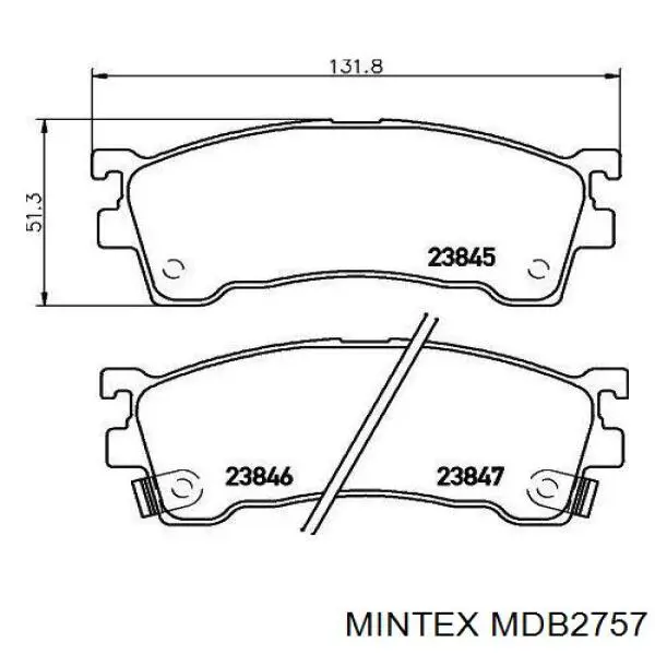 MDB2757 Mintex Передні гальмівні колодки