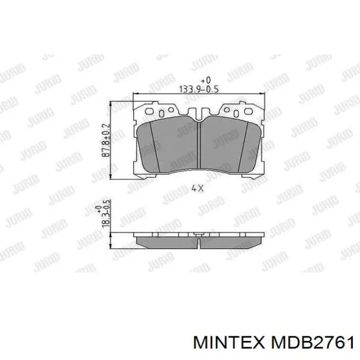 Гальмівні колодки Mintex MDB2761 ціна, від 48.16 USD