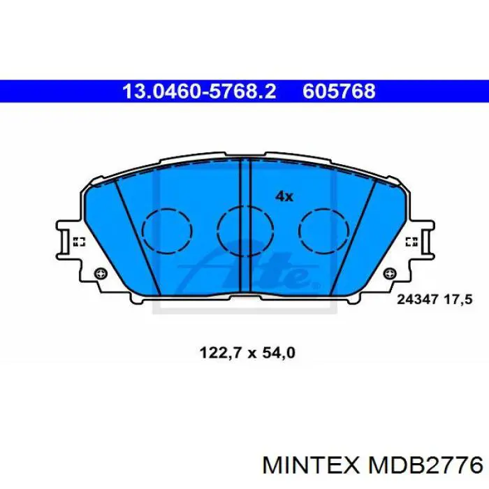 Купити MDB2776 Mintex Колодки гальмівні передні, дискові