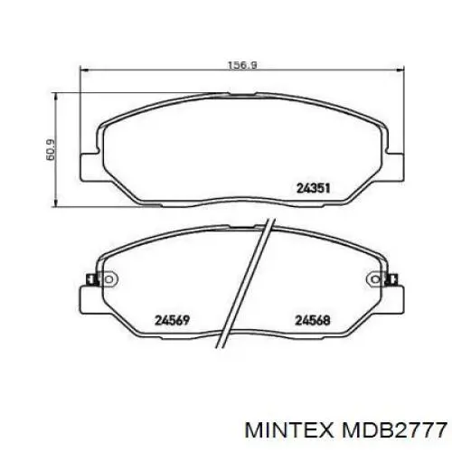 Гальмівні колодки Mintex MDB2777 ціна, від 26.84 USD