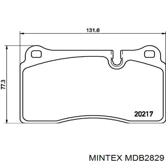 MDB2829 Mintex колодки гальмівні передні, дискові
