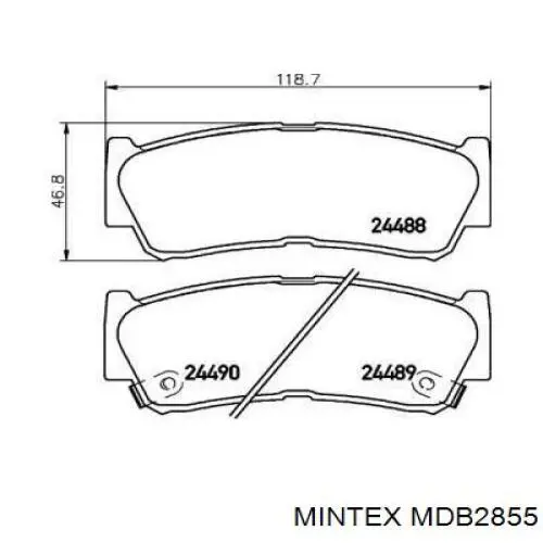 Задні гальмівні колодки Mintex MDB2855 ціна, від 16.03 USD