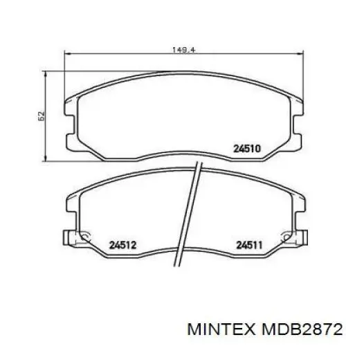 Купити MDB2872 Mintex Колодки гальмівні передні, дискові