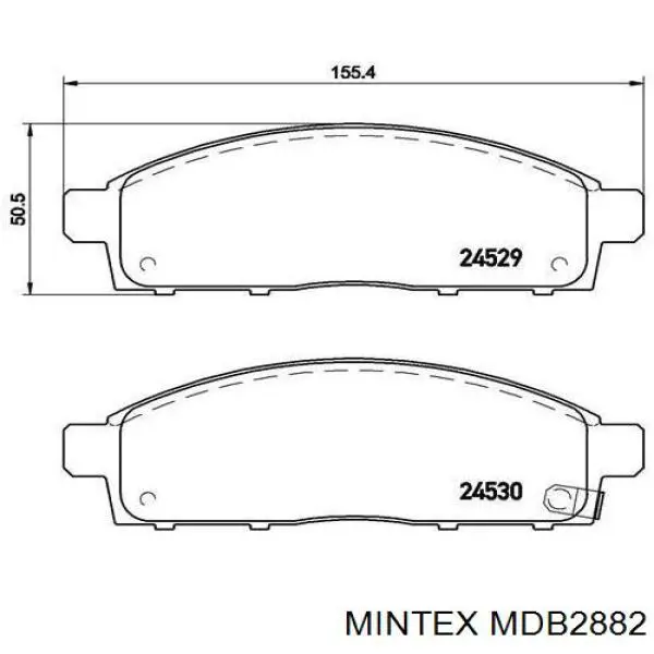 MDB2882 Mintex Передні гальмівні колодки