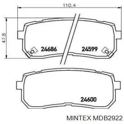 Задні гальмівні колодки Mintex MDB2922 ціна, від 19.00 USD
