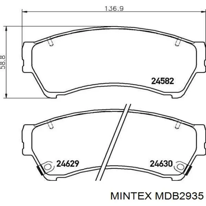 Гальмівні колодки Mintex MDB2935 ціна, від 23.72 USD