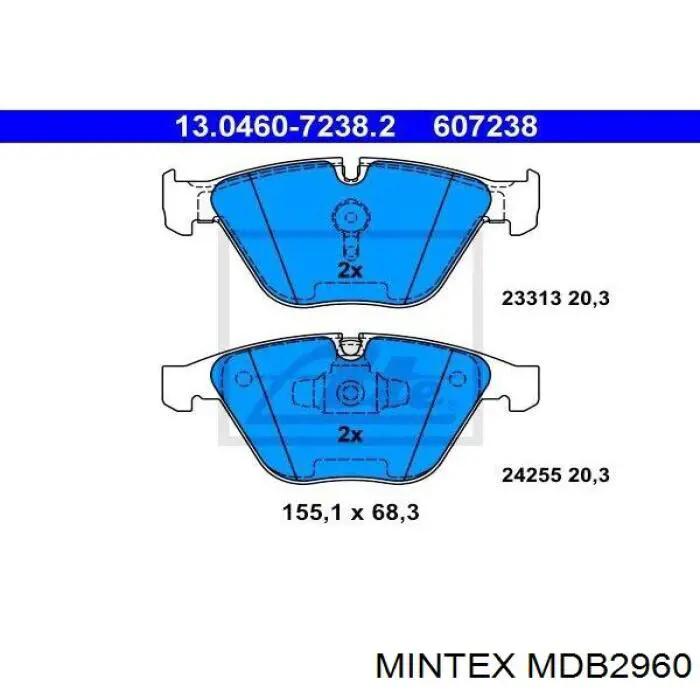 MDB2960 Mintex колодки гальмівні передні, дискові
