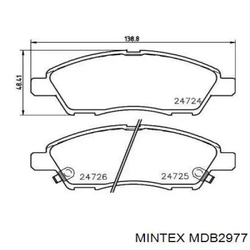 MDB2977 Mintex Передні гальмівні колодки