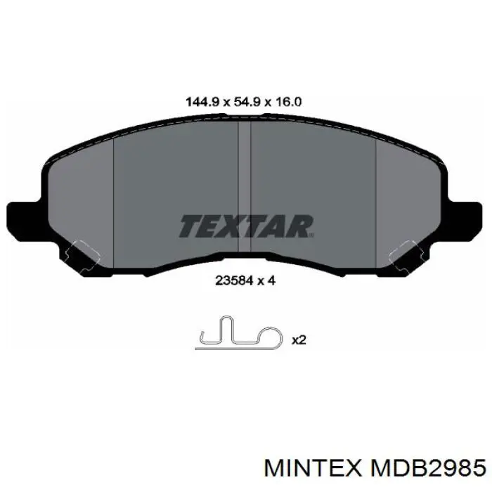 Гальмівні колодки Mintex MDB2985 ціна, від 24.07 USD