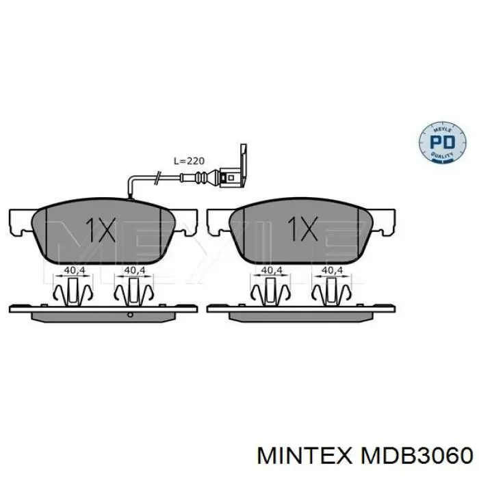 MDB3060 Mintex колодки гальмівні передні, дискові