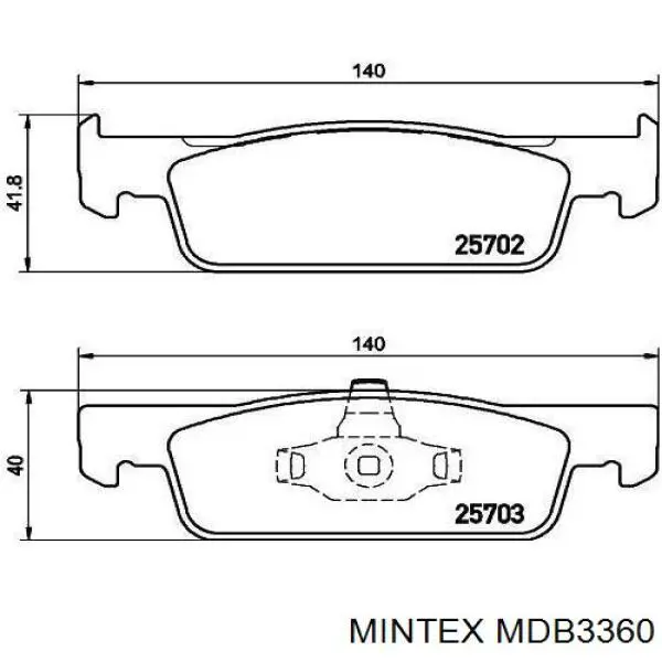 MDB3360 Mintex колодки гальмівні передні, дискові