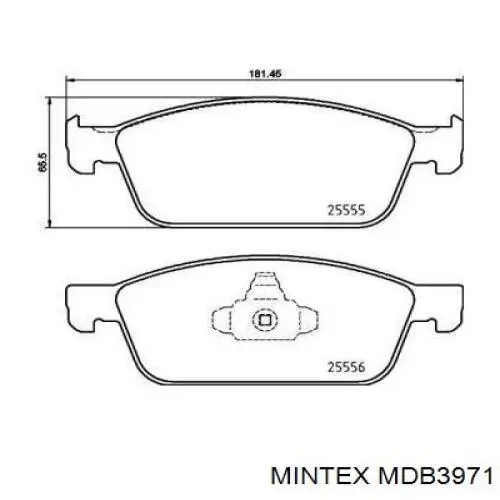 Колодки гальмівні передні, дискові MDB3971 Mintex