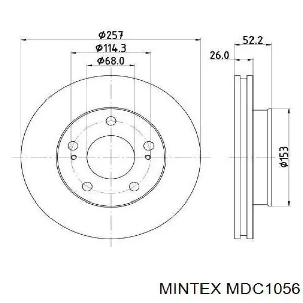 MDC1056 Mintex диск гальмівний передній