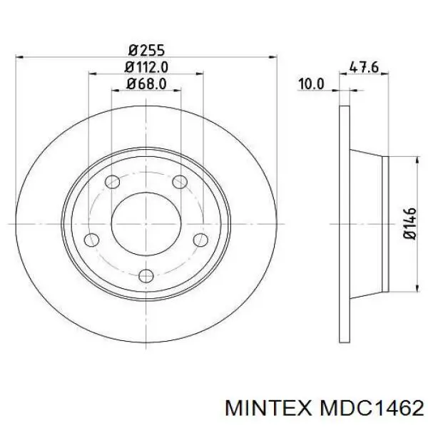 MDC1462 Mintex диск гальмівний задній