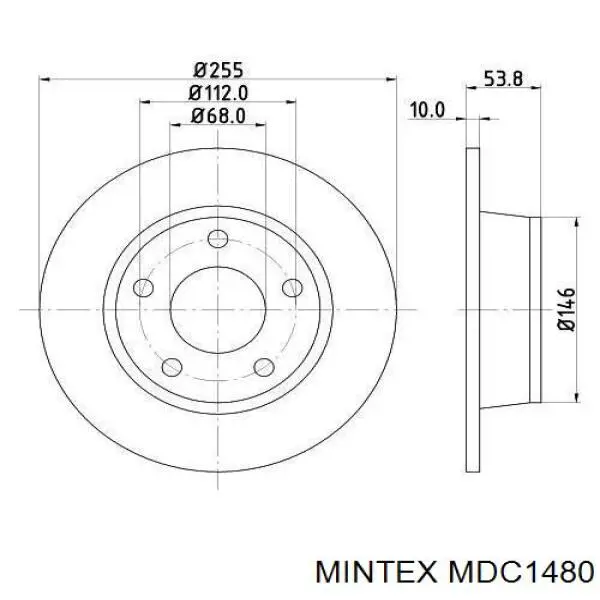 MDC1480 Mintex диск гальмівний задній