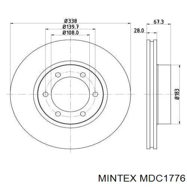 MDC1776 Mintex диск гальмівний передній