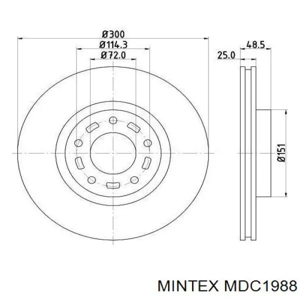 MDC1988 Mintex диск гальмівний передній