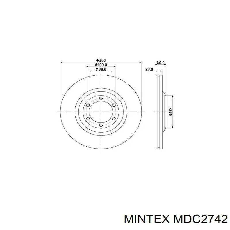 MDC2742 Mintex диск гальмівний передній