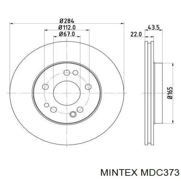 MDC373 Mintex диск гальмівний передній