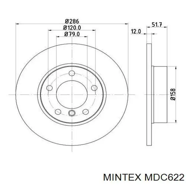 MDC622 Mintex диск гальмівний передній