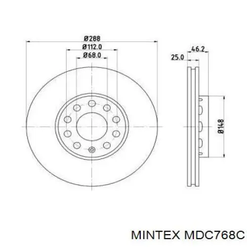 MDC768C Mintex Гальмо дискове переднє