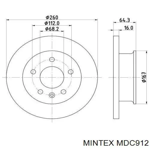 MDC912 Mintex диск гальмівний передній
