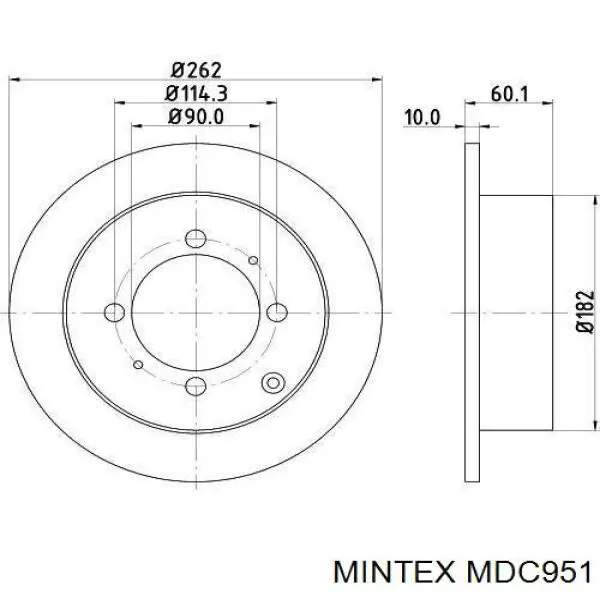 MDC951 Mintex диск гальмівний задній