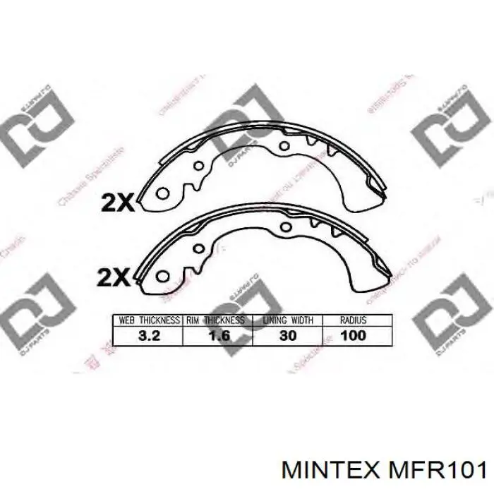 Колодки гальмові задні, барабанні MFR101 Mintex