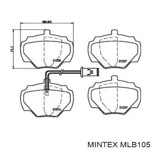 MLB105 Mintex колодки гальмові задні, дискові