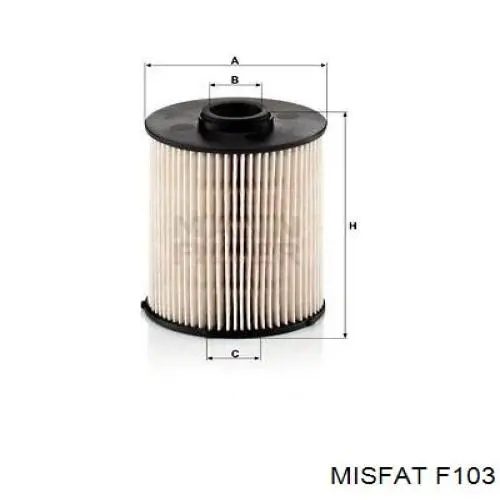 Фільтр тонкого очищення палива Misfat F103 ціна, від 4.51 USD