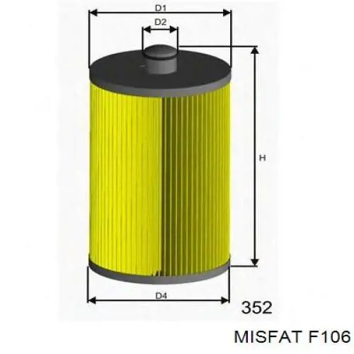 Фільтр паливний Misfat F106