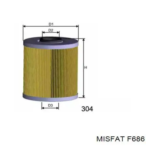 Паливний фільтр F686 Misfat