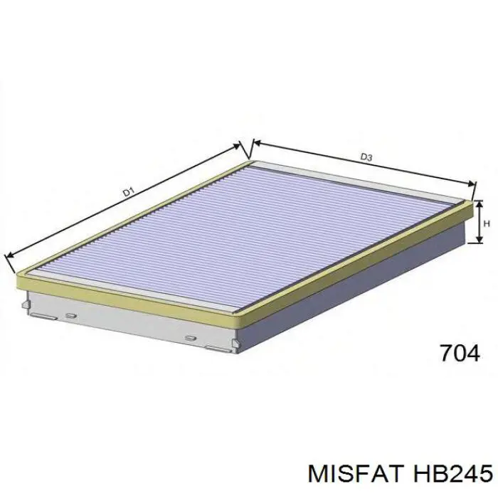 Фільтр повітряний обігрівача Misfat HB245 ціна, від 3.51 USD