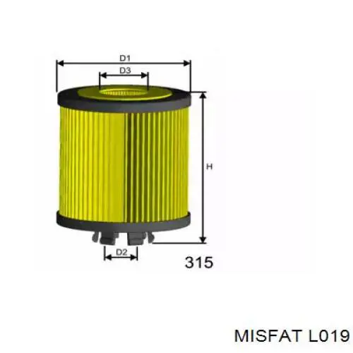 Масляний фільтр двигуна Misfat L019 ціна, від 8.93 USD