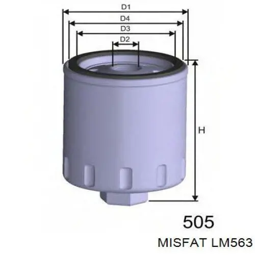 Масляний фільтр двигуна Misfat LM563 ціна, від 4.67 USD