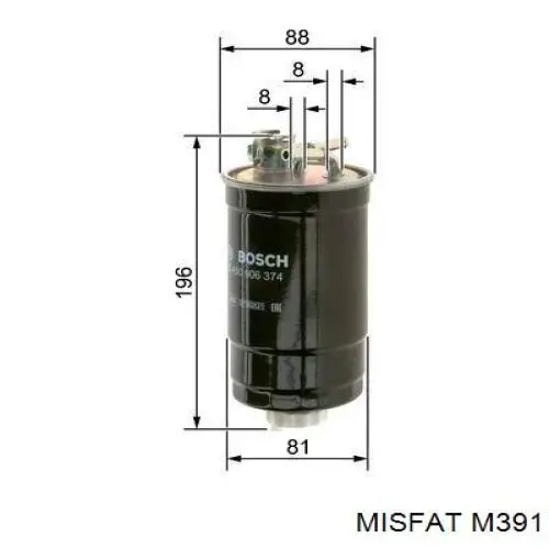 Фільтр тонкого очищення палива Misfat M391 ціна, від 19.20 USD