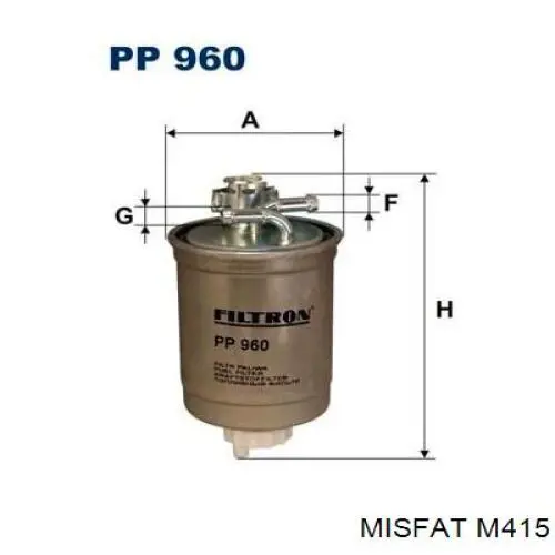 Фільтр тонкого очищення палива Misfat M415 ціна, від 9.88 USD
