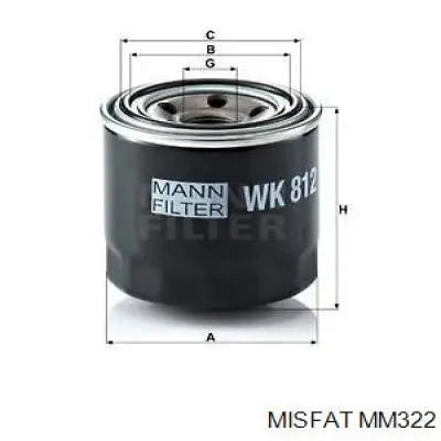 MM322 Misfat фільтр паливний