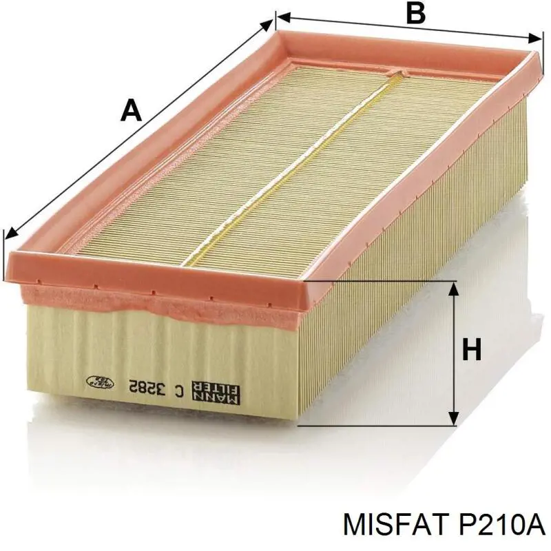 Елемент повітряного фільтра Misfat P210A ціна, від 4.65 USD
