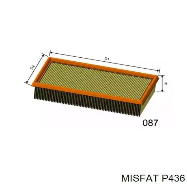 P436 Misfat Повітряний фільтр двигуна