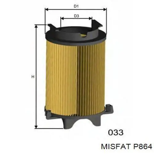 Купити P864 Misfat Автомобільний фільтр повітря