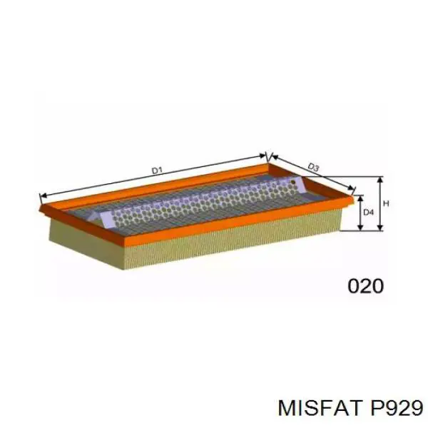 P929 Misfat Повітряний фільтр двигуна