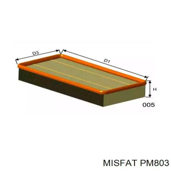 Фільтр повітряний Misfat PM803
