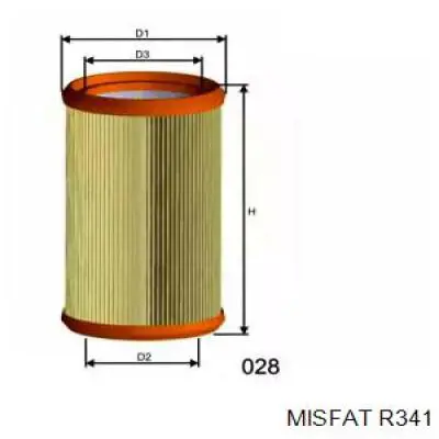 R341 Misfat Повітряний фільтр двигуна