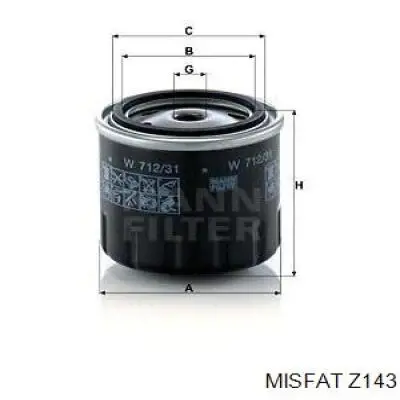 Масляний фільтр Z143 Misfat