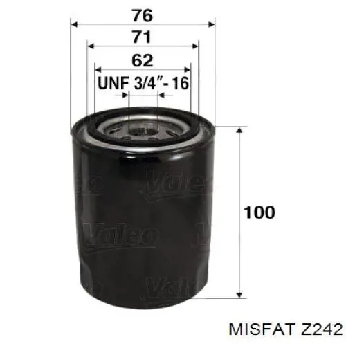 Масляний фільтр Z242 Misfat